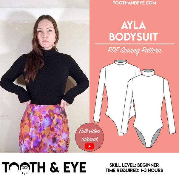 Ayla Bodysuit Sewing Pattern US0-16/UK4-20