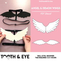 Angel & Demon Wings Stencil for Pet Harnesses - Free